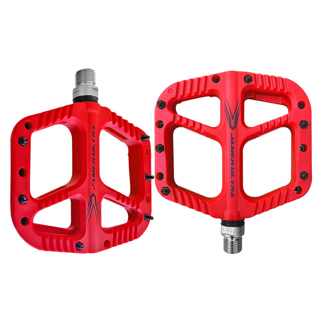 PEDAL MTB DE NYLON PINES REMOVIBLES JAMER ULTRA ROJO